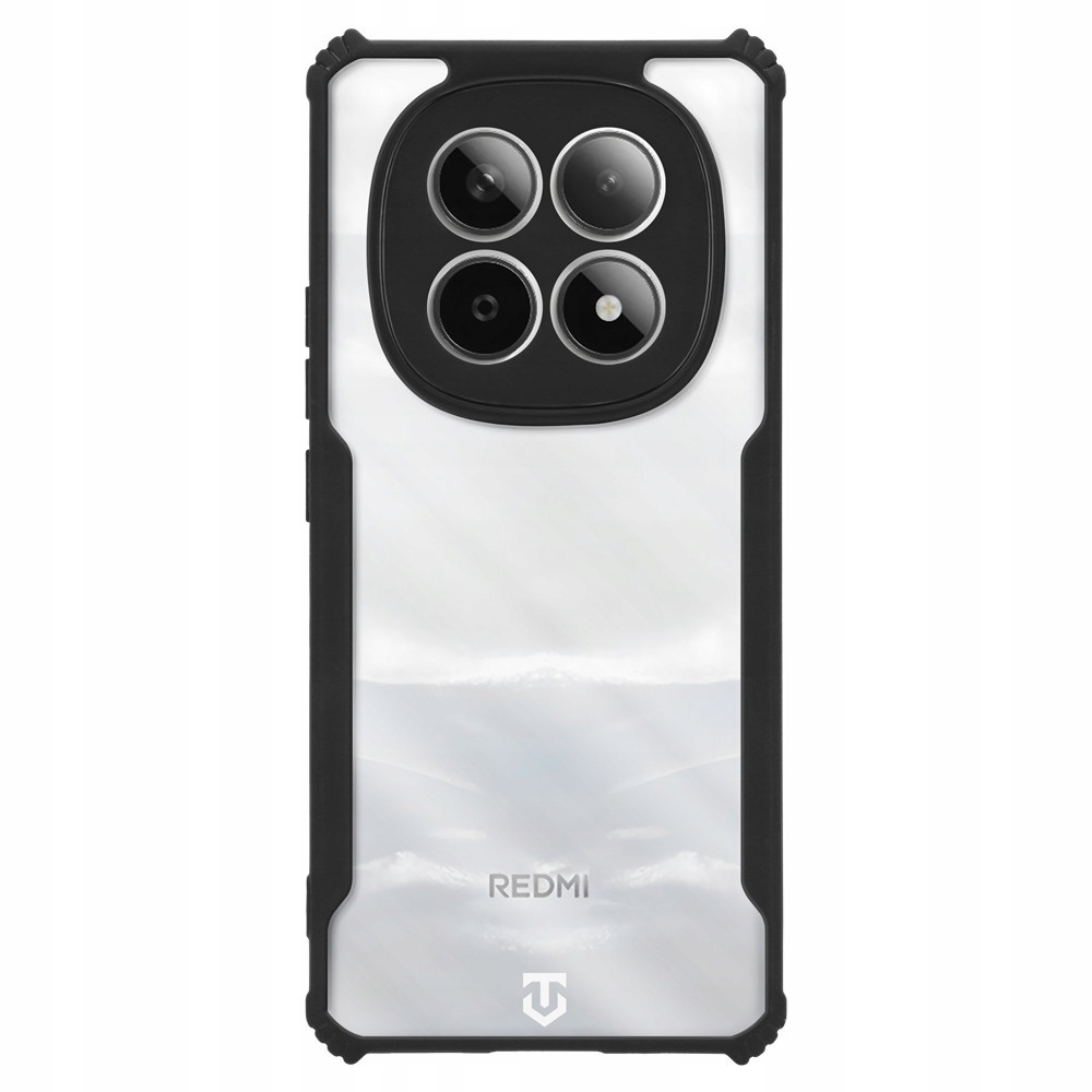 Etui na tył Xiaomi Redmi Note 15 ze wzmocnionymi narożnikami, przezroczyste/czarne