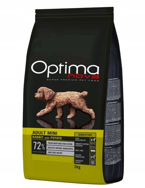 Optimanova Adult Mini Digestive Rabbit &potato 2kg Bezbożowa Karma