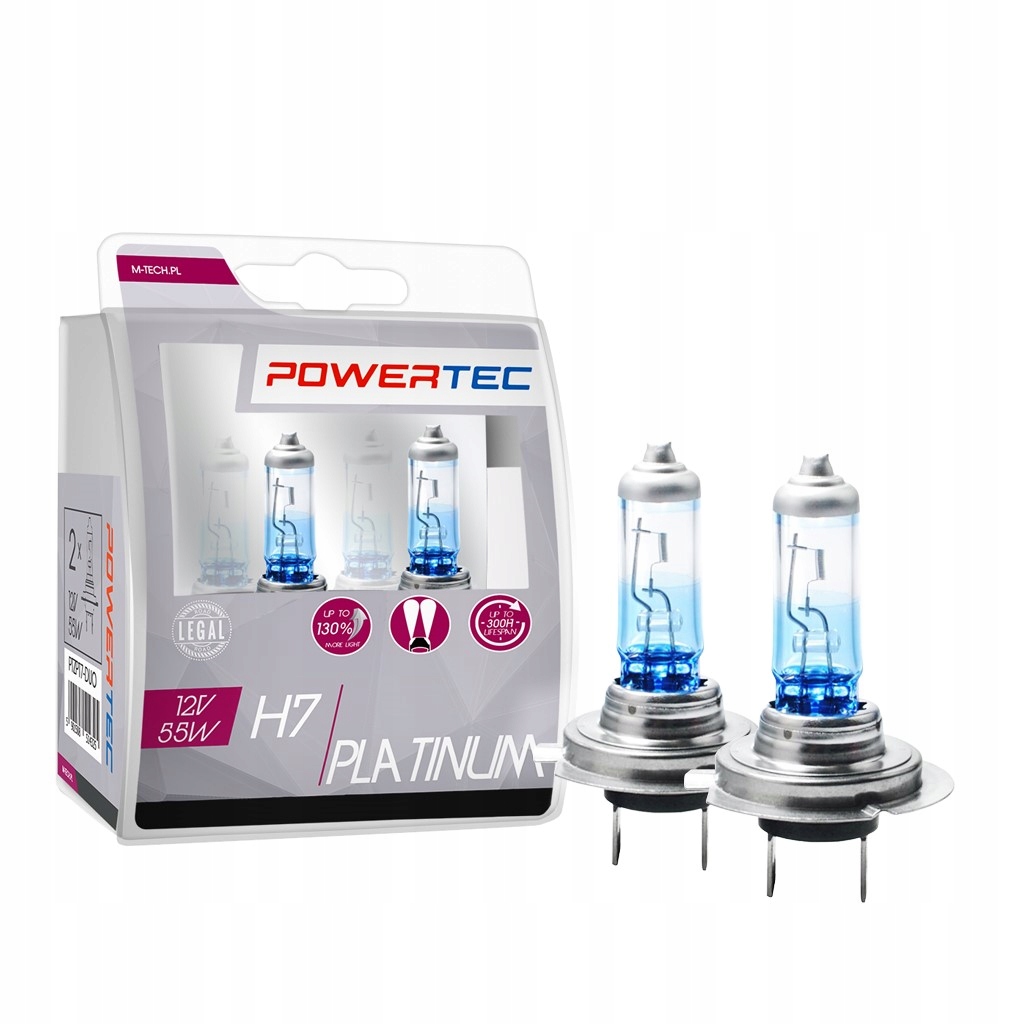 

Żarówka PowerTec H7 PLATINUM+130% 12V 55W Duo Box