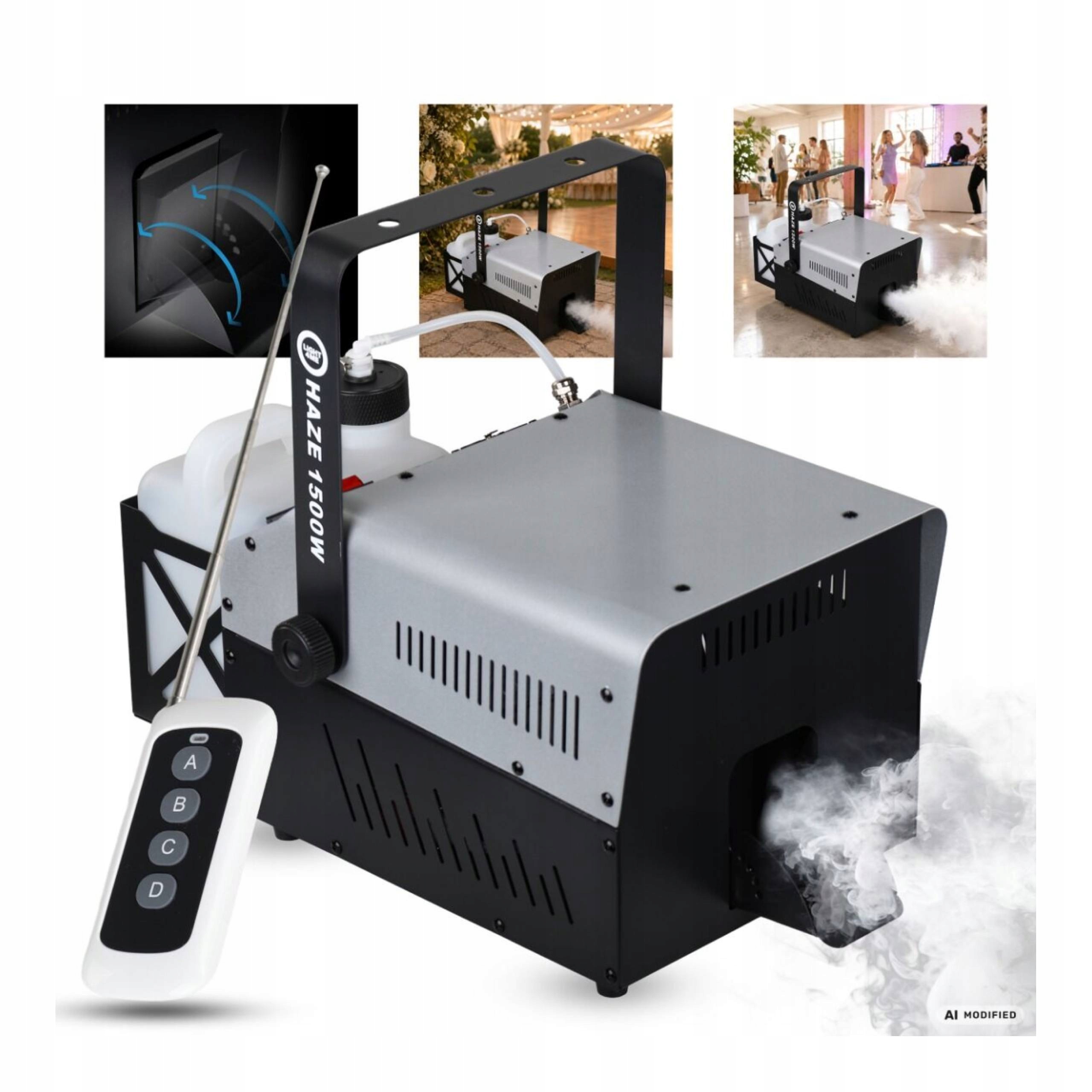 Wytwornica Dymu Generator Mgły Hazer 1500W DMX Pilot Dymiarka LIGHT4ME