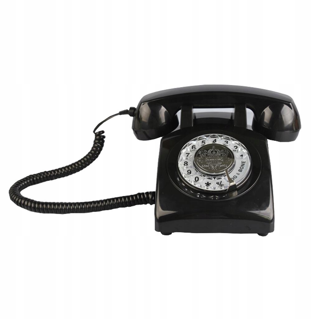 Retro Rotary Dial Home Phones Przewodowe czarne Marka inna