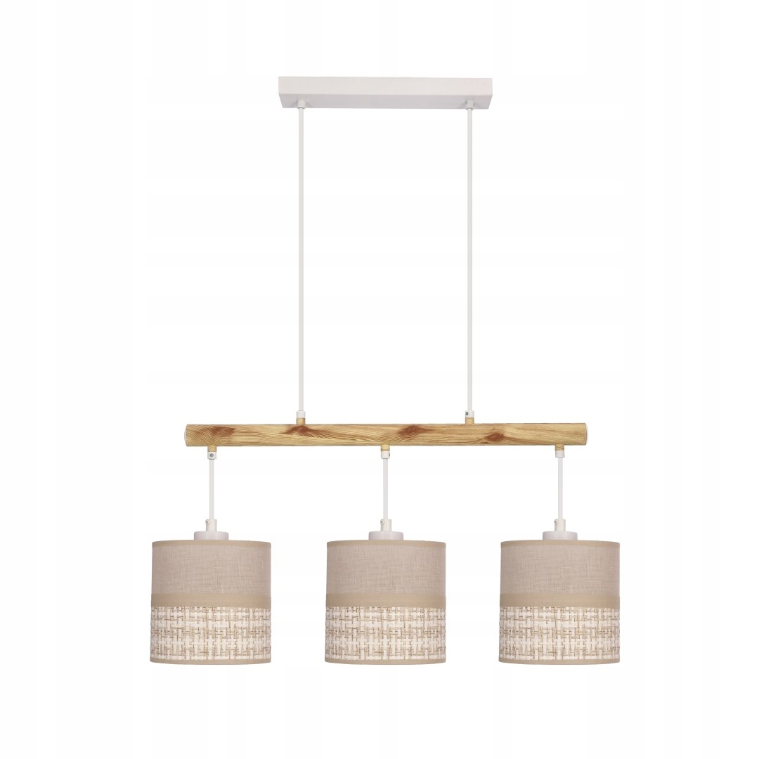 Izotto závěsná lampa bílá 3x60W E27 stínidlo béžová