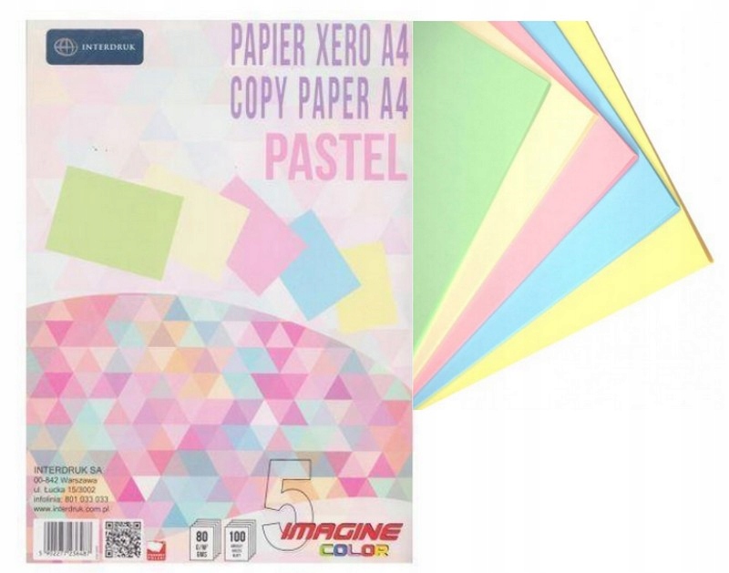 

Papier Do Drukarki Ksero Interdruk A4/100 Pastelow