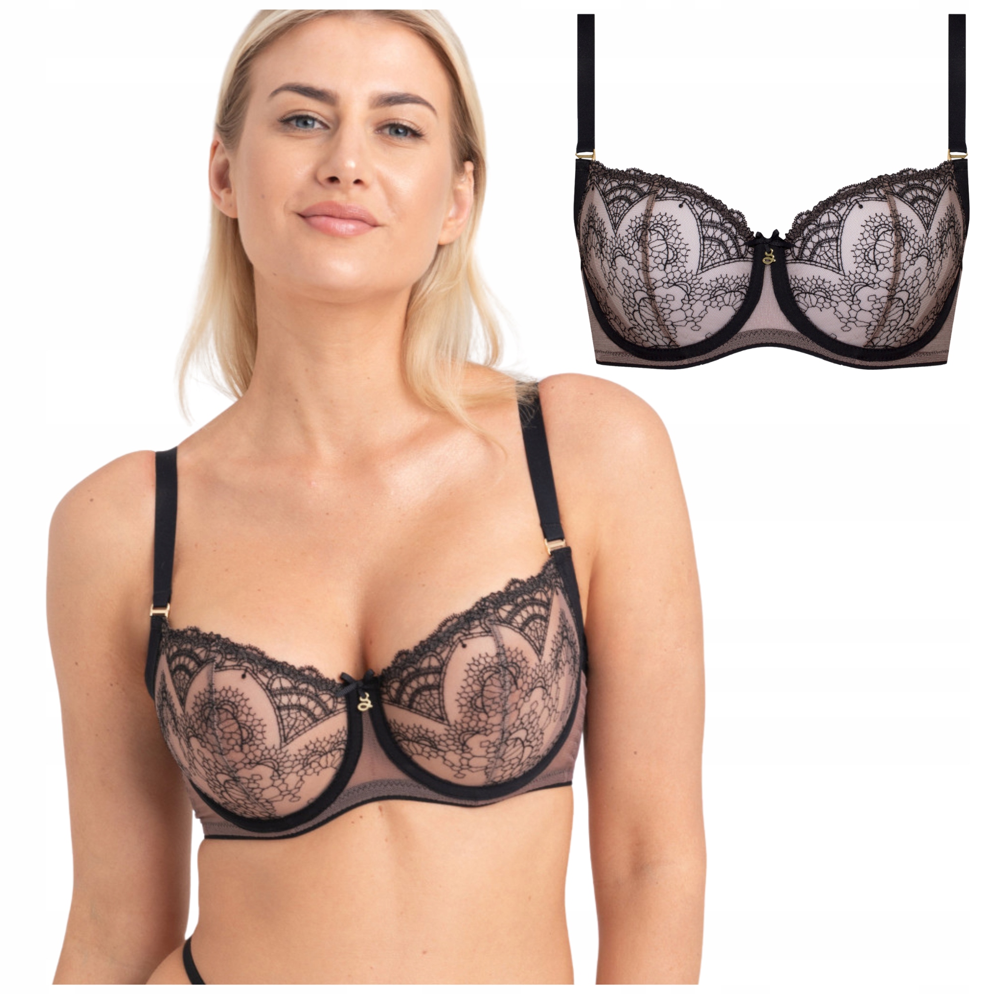 Podprsenka bardotka balkonetka half cup podprsenka soft Samanta Pepper A142 70C