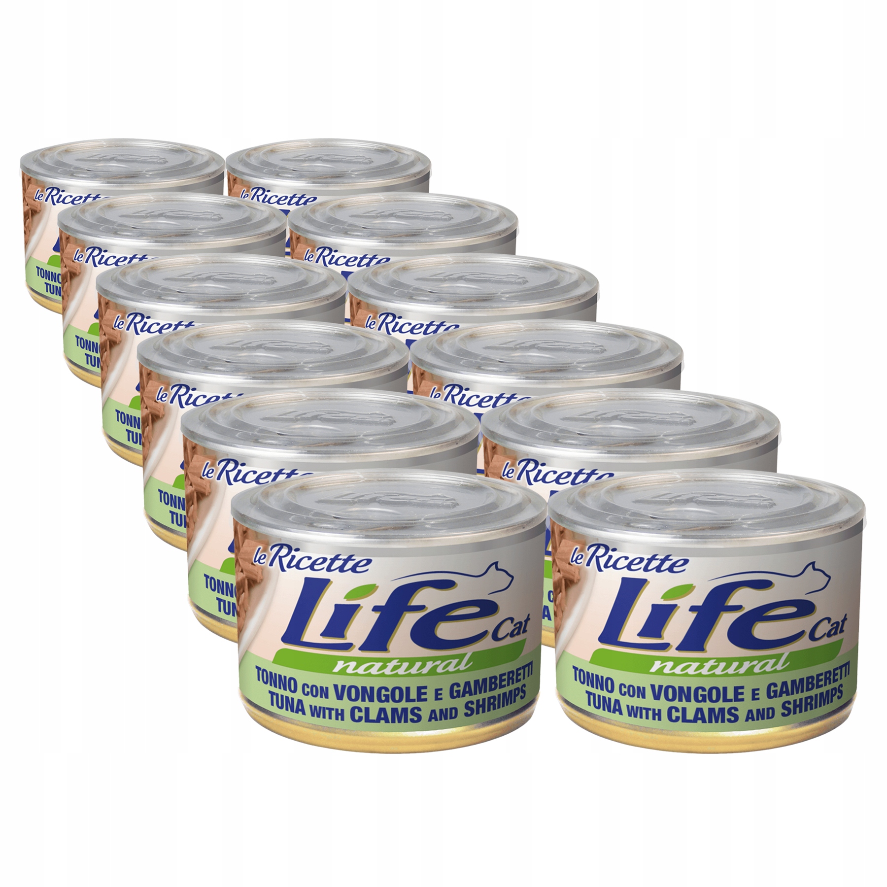 Levně Life Cat Le Ricette pro kočky konzerva 12x150 g tuňák mušle krevety
