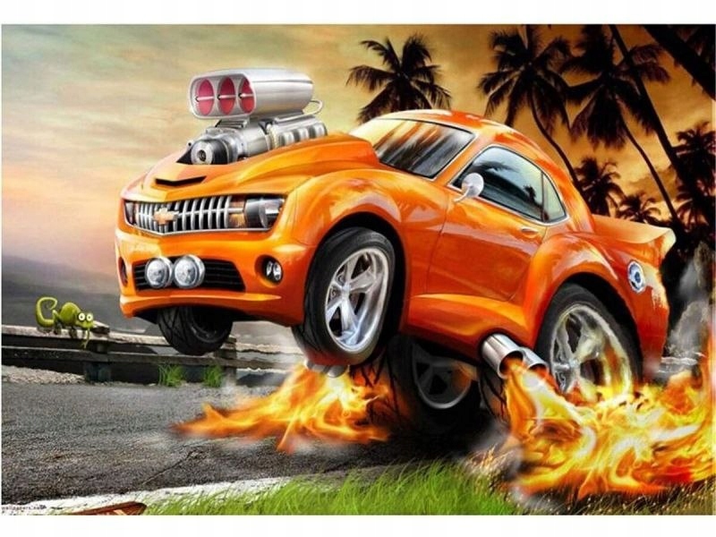 NA PREZENT HAFT DIAMENTOWY OBRAZ MOZAIKA AUTO CAMARO 40x30cm SAMOCHÓD Puzl