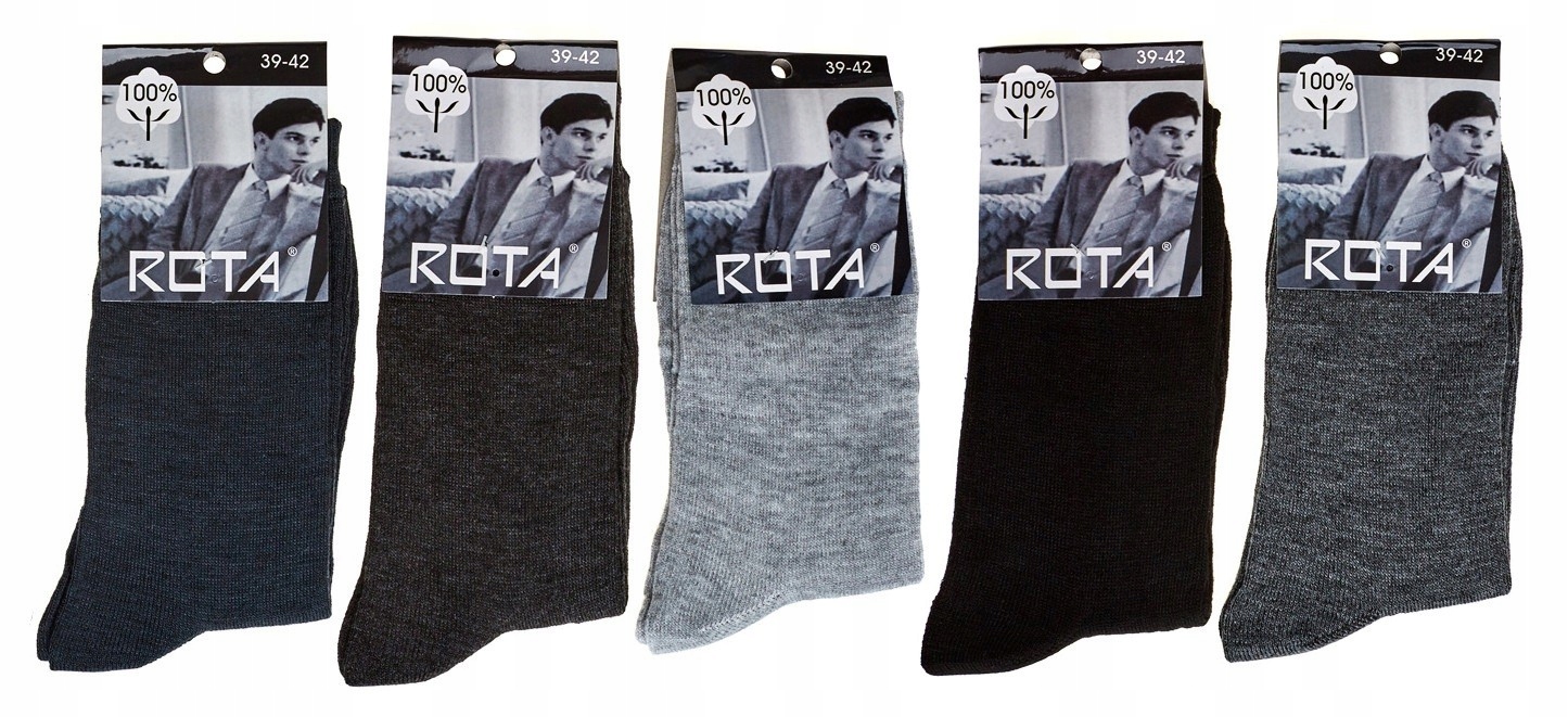

5 Par Skarpety Skarpetki Męskie Rota MIX 43-46