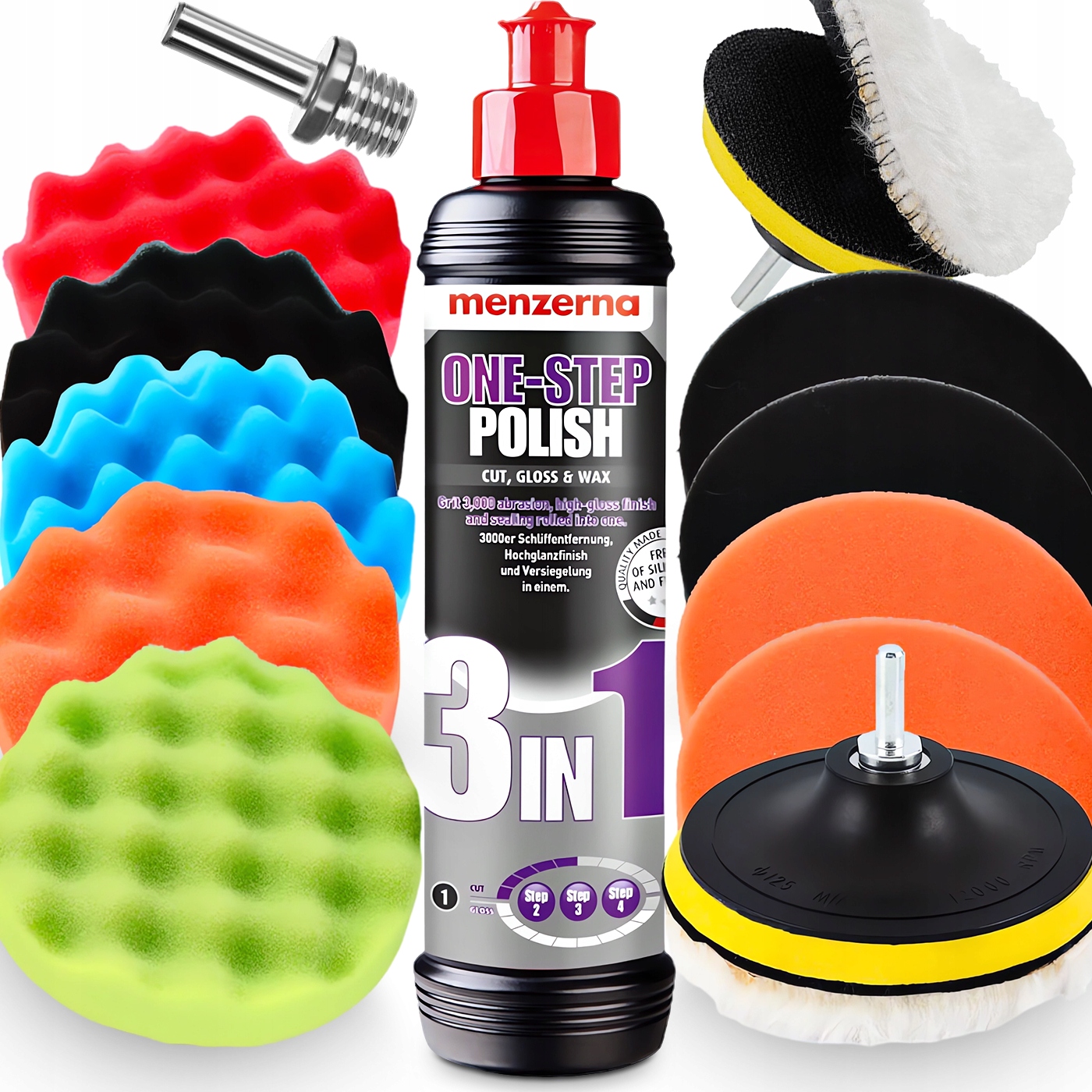 Menzerna 3in1 3w1 One Step Zestaw Do Jednoetapowego Polerowania Lakieru