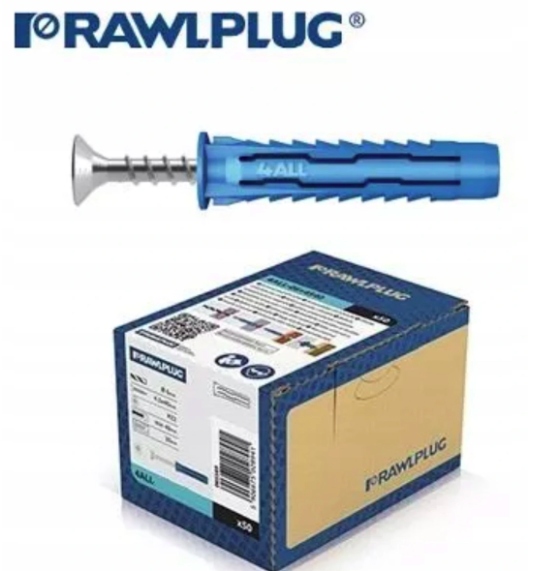 

Rawlplug Kołek 4ALL Fi 8x40mm Wkręt 5x60mm 50szt