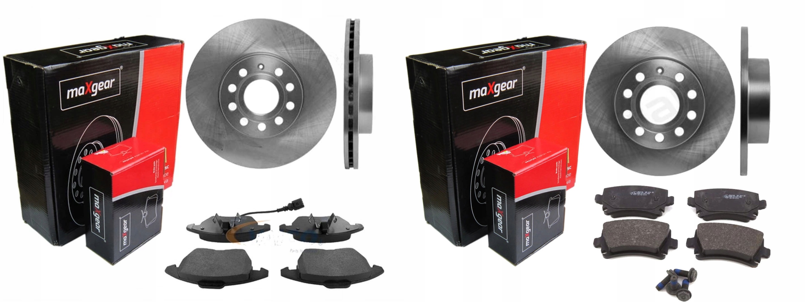 TARCZE KLOCKI MAXGEAR PRZÓD TYŁ SKODA OCTAVIA II