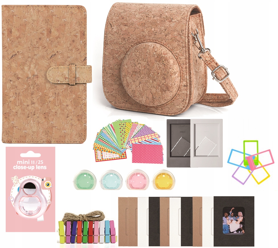 Set 8v1 Příslušenství Pouzdro Rámečky Album Samolepky pro FujiFilm Instax Mini 11