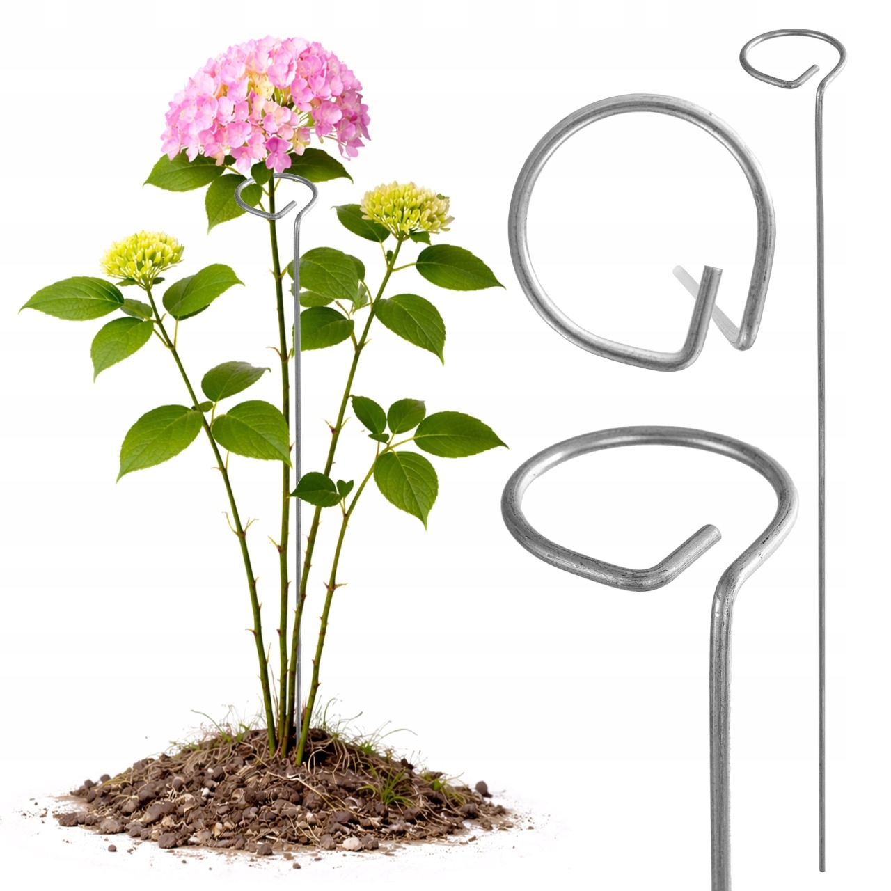PODPORA METALOWA DO ROŚLIN KWIATÓW RÓŻ NA KWIATY PODPÓRKA Z OCZKIEM 92 cm