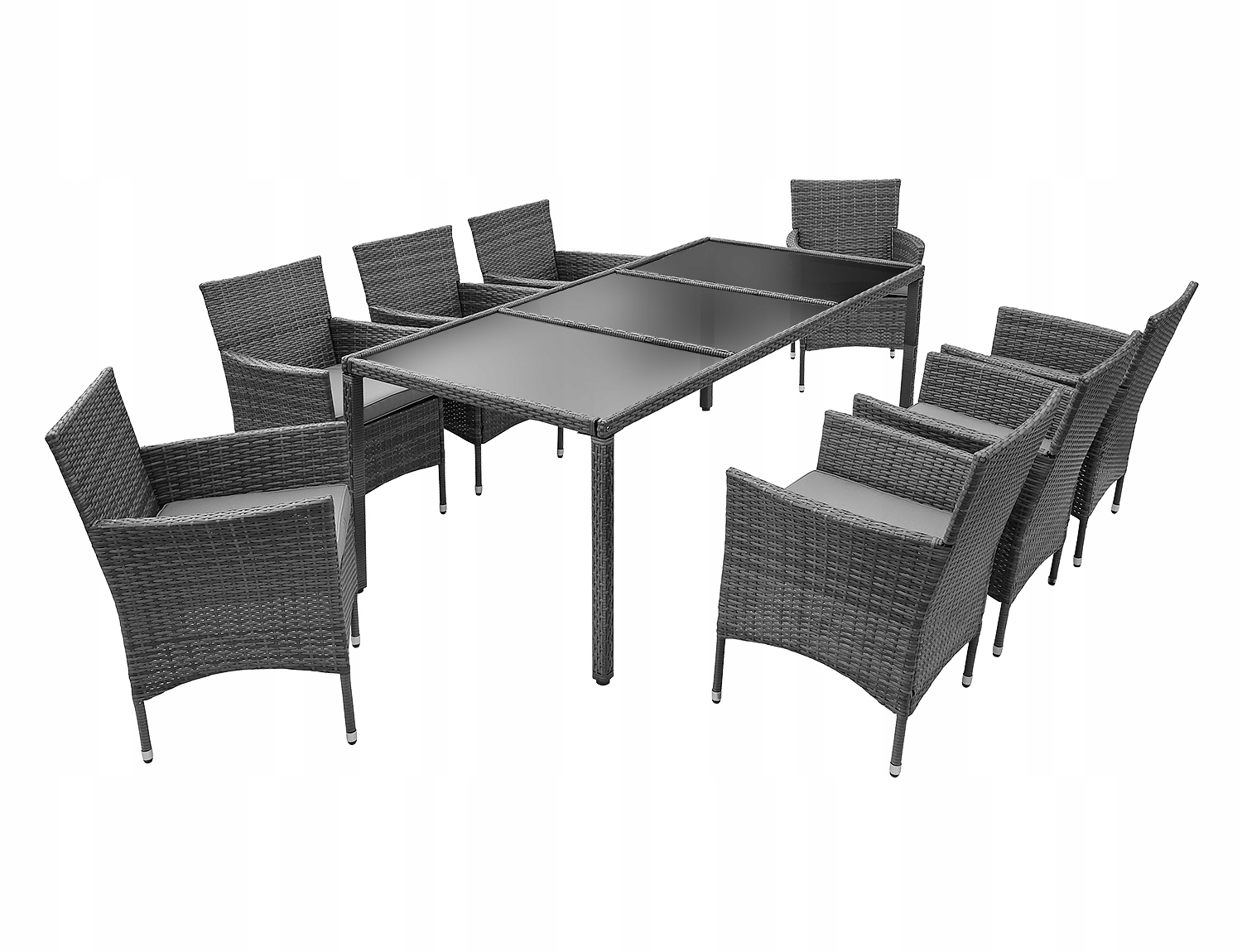 MEBLE OGRODOWE HAWAII STÓŁ + 8 OSÓB TECHNORATTAN SZKLANY BLAT Rodzaj stół i krzesła