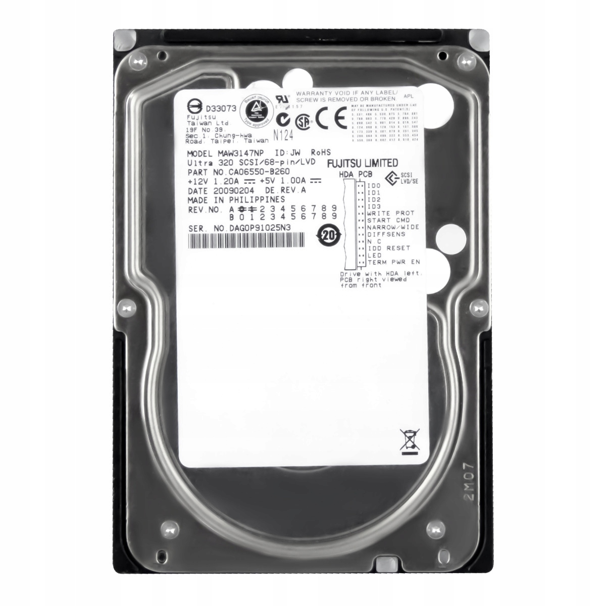 Fujitsu 146GB 10K 8MB Scsi U320 3.5" MAW3147NP