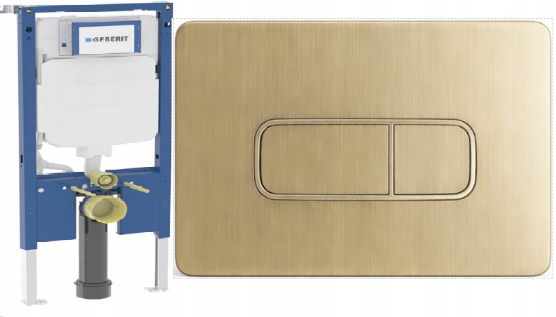 Geberit Rám na Wc Slim 8 cm Duofix UP720 tlačidlo Moha 7 zlatá podložka