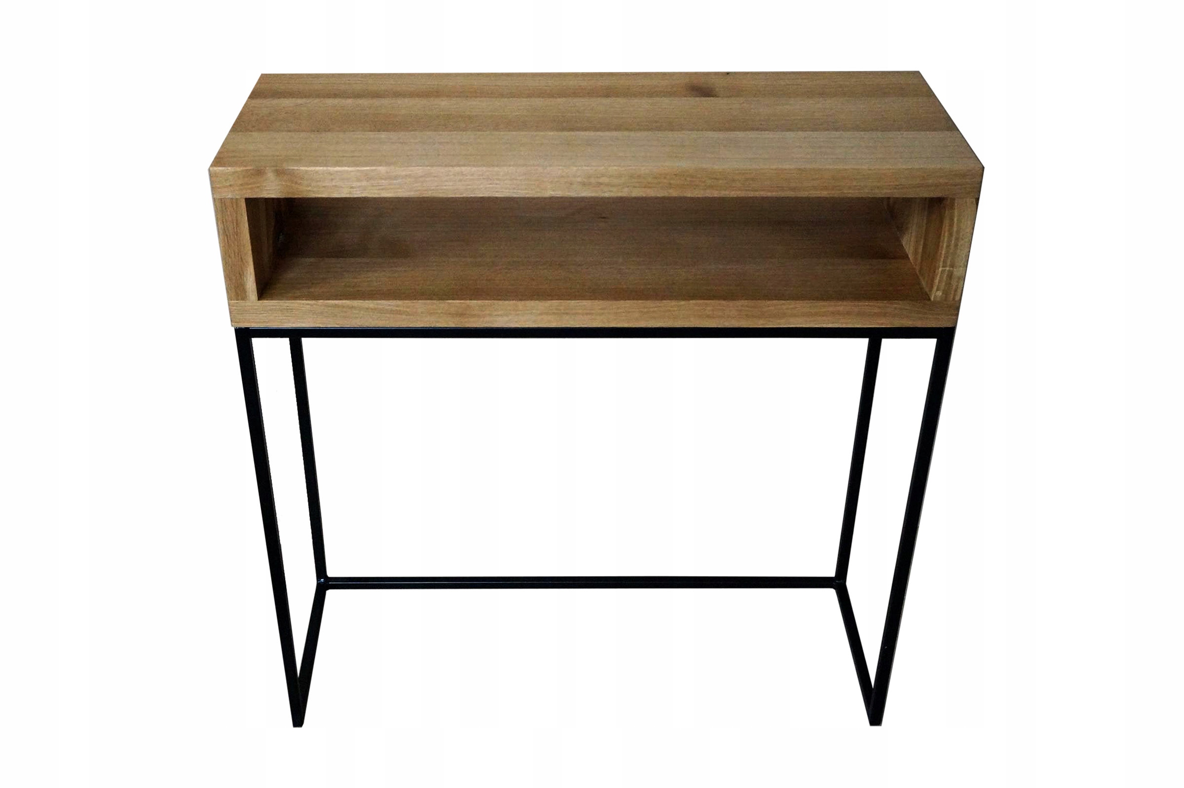 KONSOLA LOFT Z PÓŁKĄ 80 CM LITY DĄB Głębokość mebla 30 cm