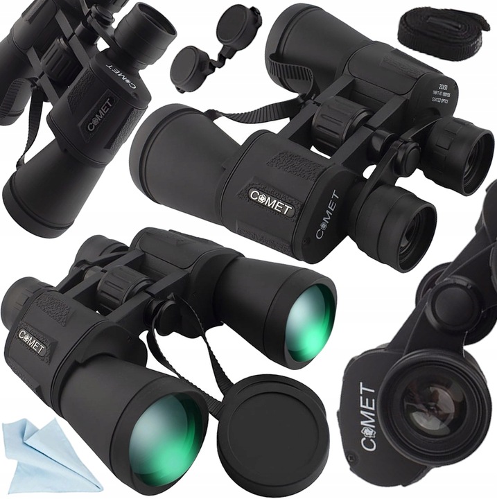 Comet 20x50 Turistický dalekohled Lovecká optika Bak-4 Černá Zoom Stativ