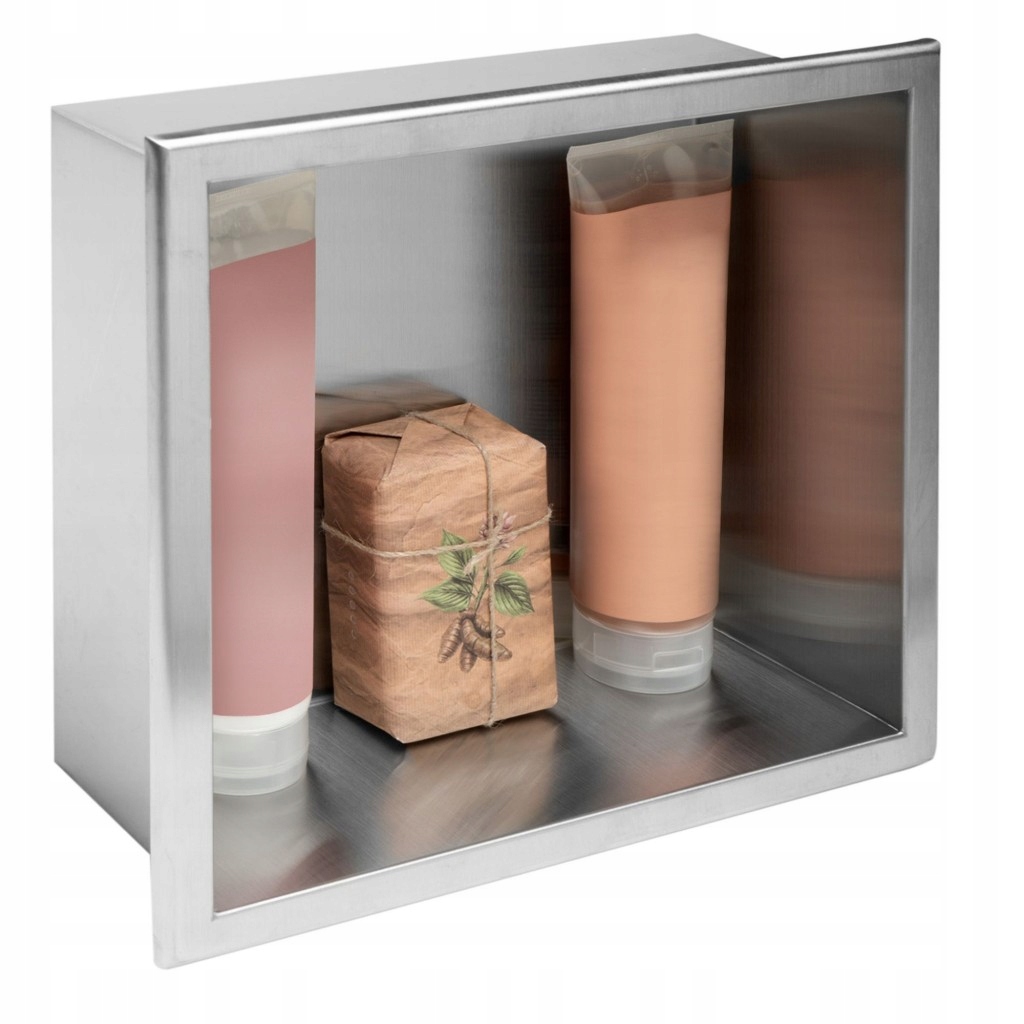 Zápustná polica pre vstavanie 30x30 brúsený nerez Rea -05600) /ka/