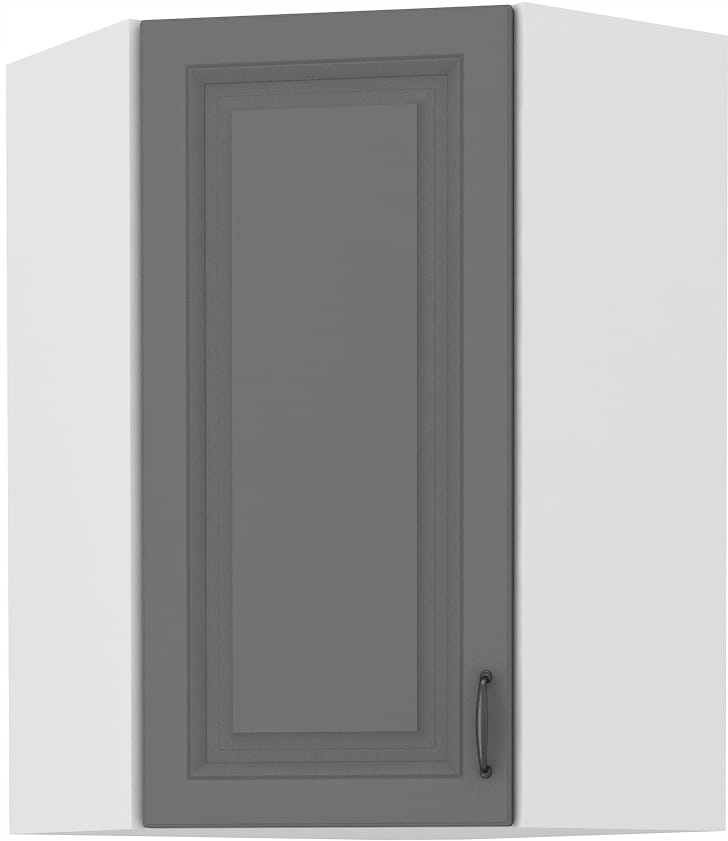 Závěsná Rohová Skříňka Stilo 58X90 Šedá Bílá
