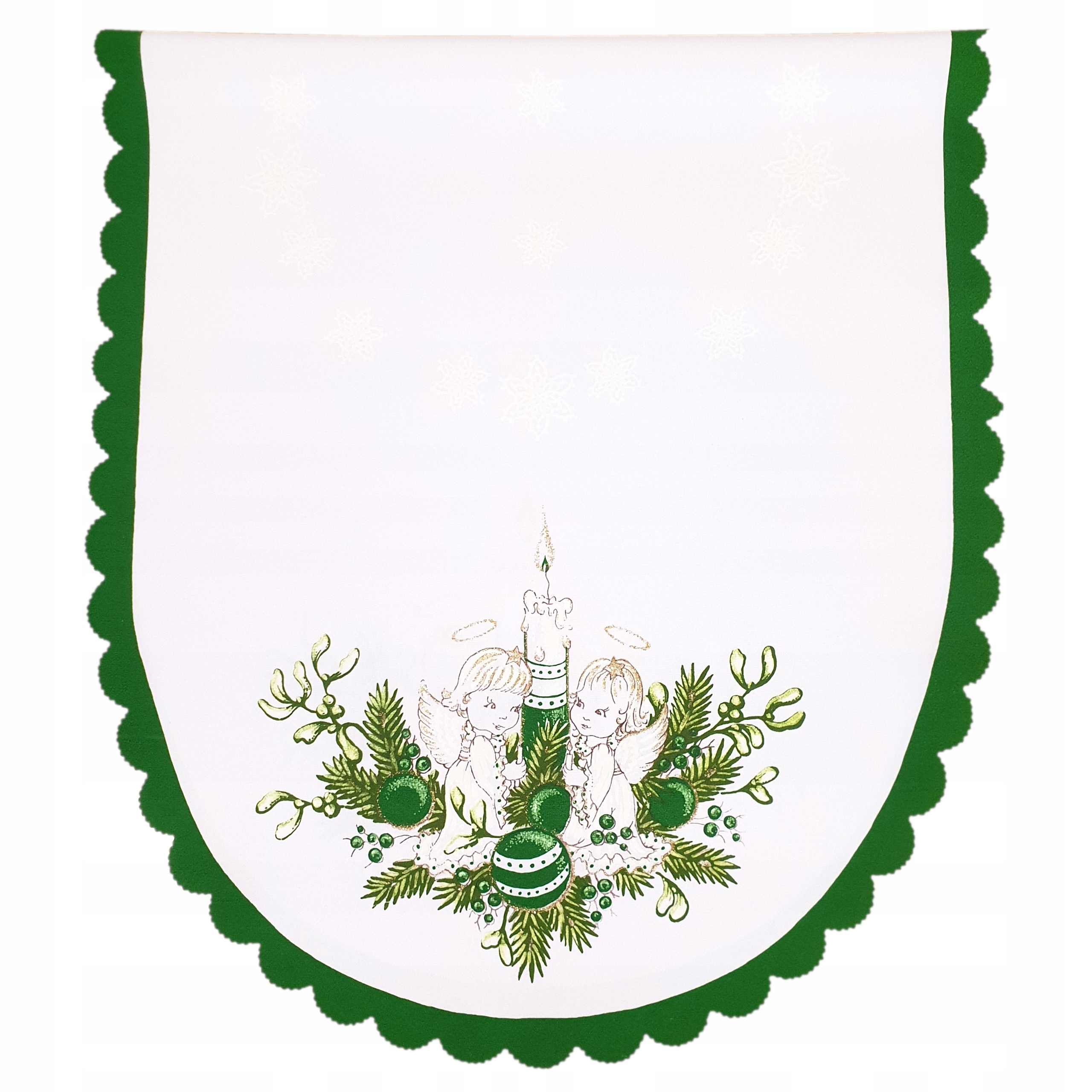 

Bieżnik 40 x 90 cm Święta biało-zielony Aniołki