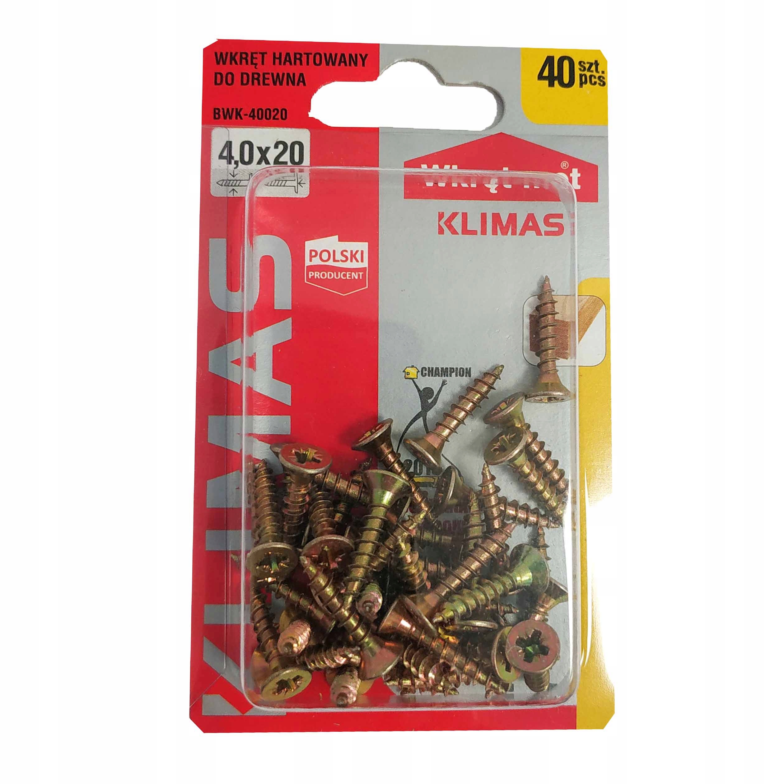 

Wkręty hartowane konfirmaty do drewna 4.0x20 40szt