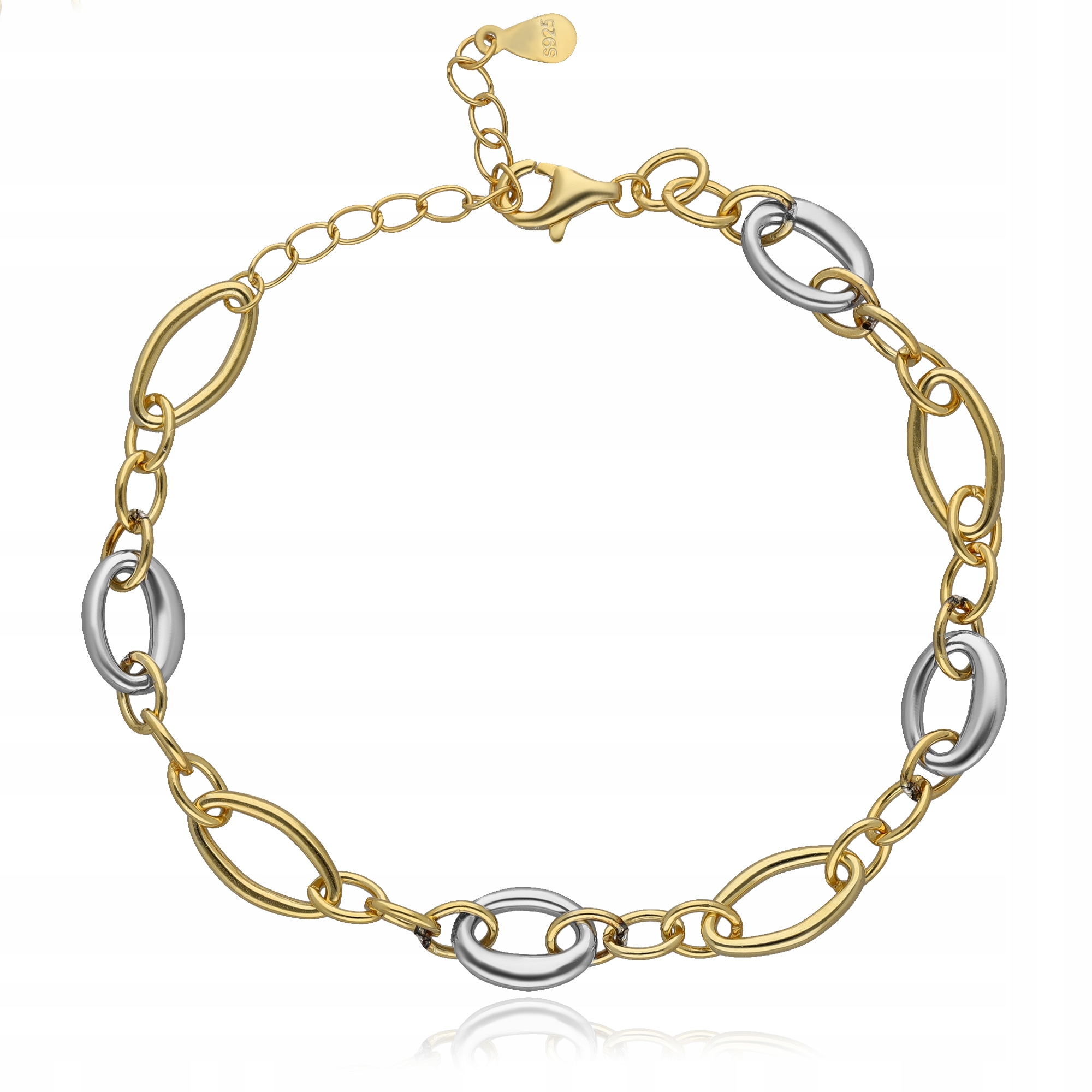 Stříbrný Dvoubarevný Pozlacený Dámský Náramek