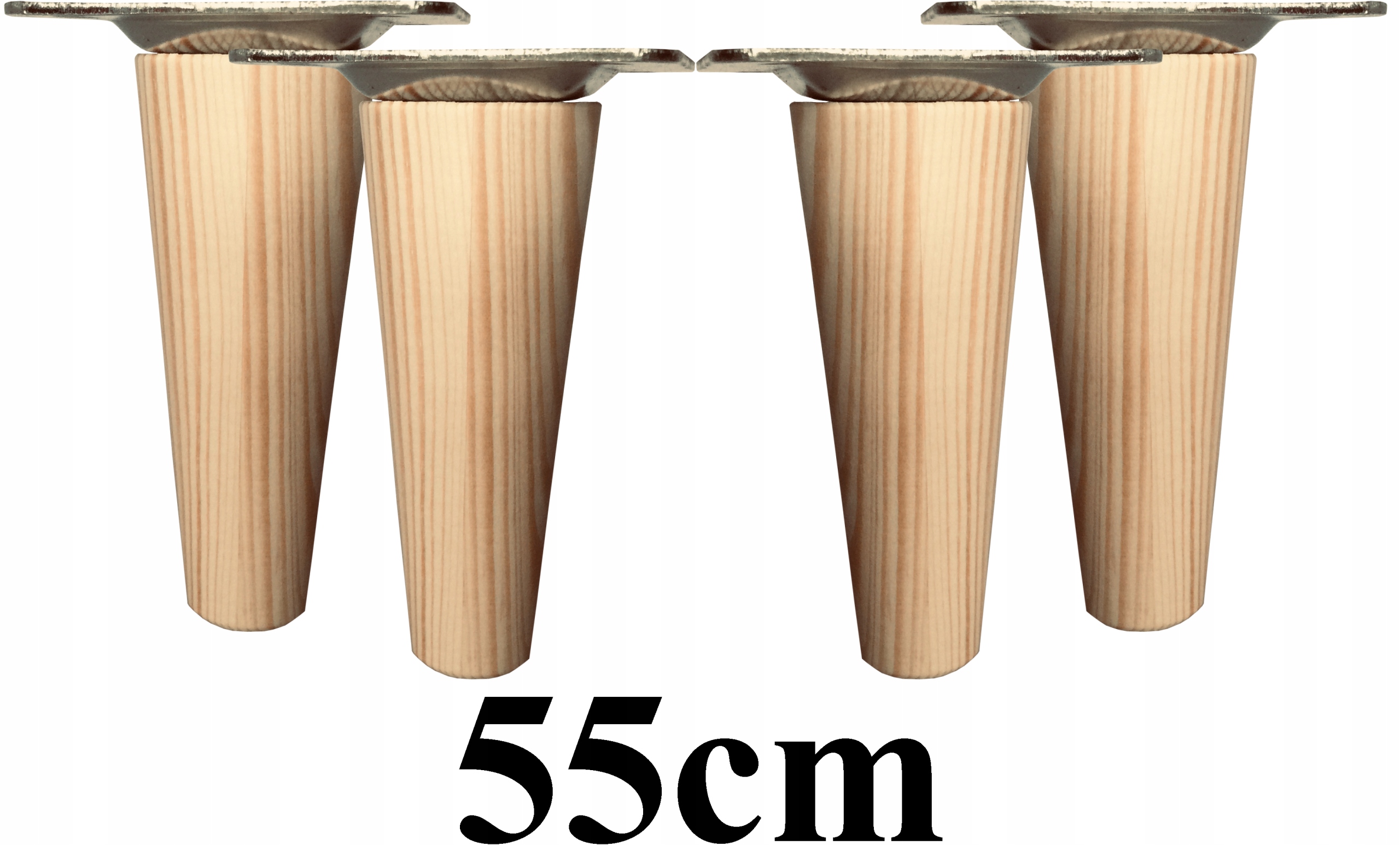 Nohy Nožky dřevěné zúžené 55 cm 4ks plech
