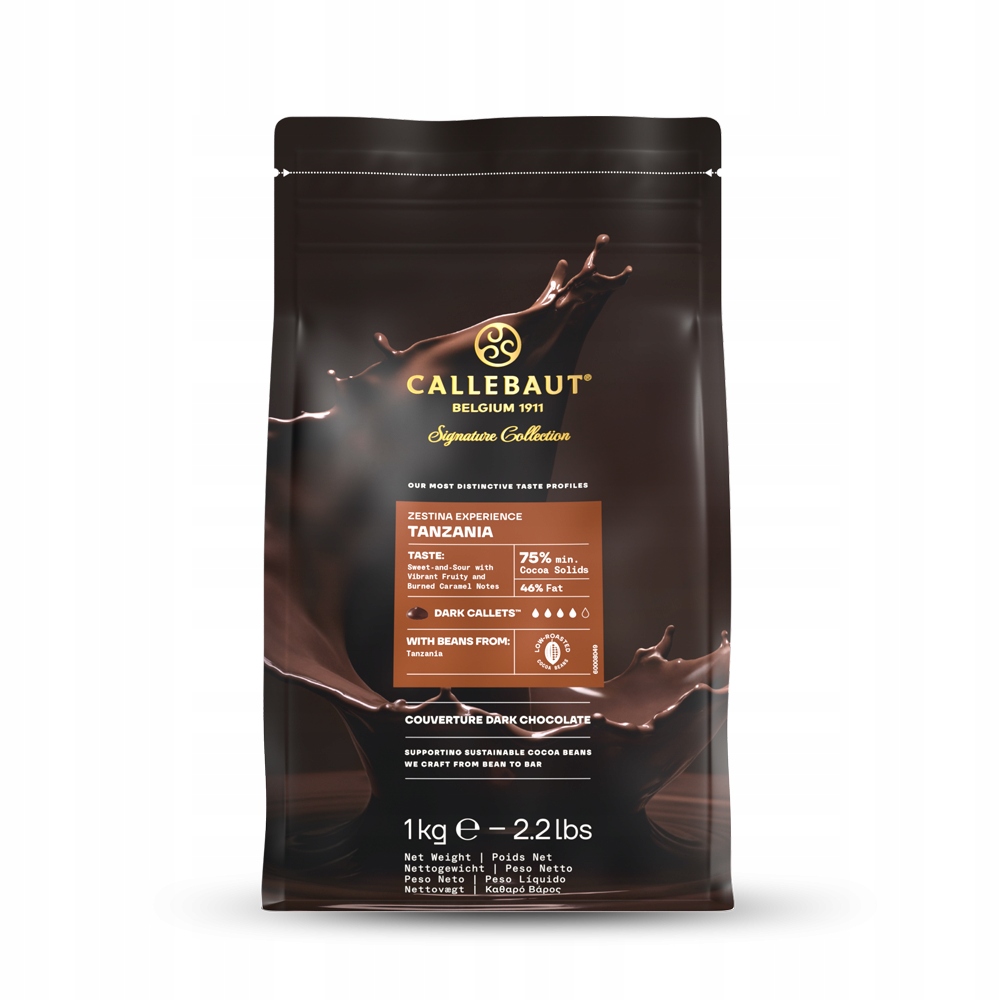 Levně Callebaut čokoláda tmavá Zestina Tanzanie 75% 1 kg