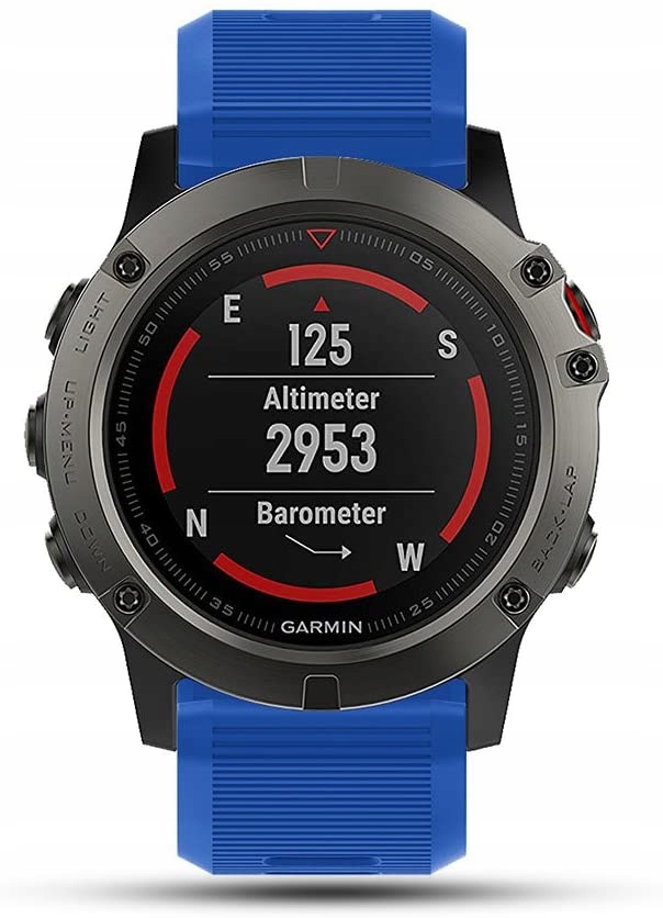 NIEBIESKI Silikonowy Pasek Garmin FENIX 5X PLUS Kolor niebieski