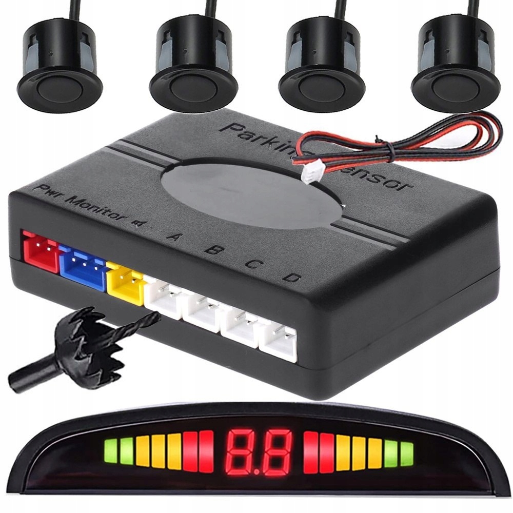 Senzory Parkovania Zadná Časť Sada 4x Senzor LCD Displej Do Auta