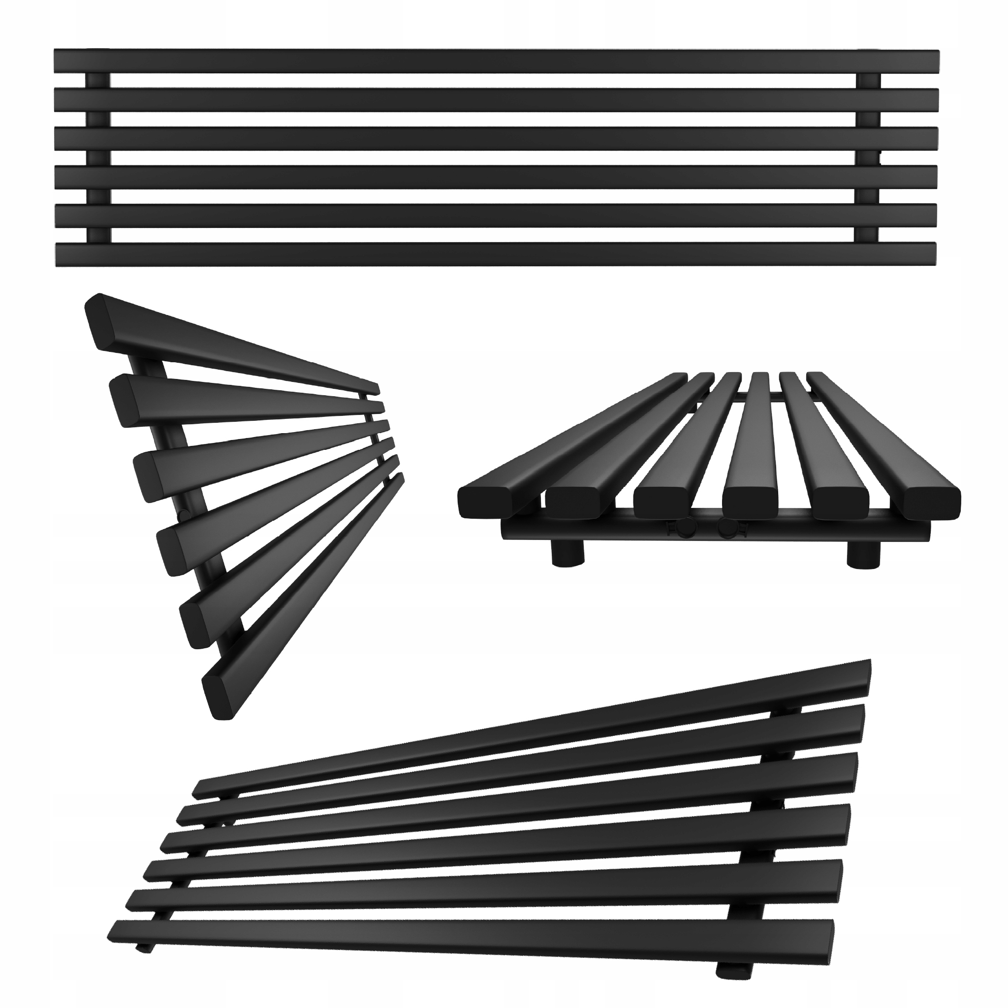 Horizontální radiátor HORYZONT6 45x100 černý mat