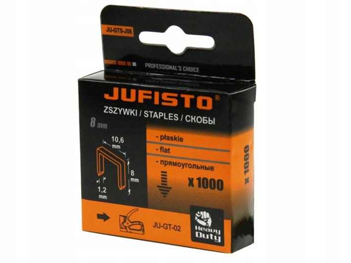 Zszywki Jufisto JU-GTS-J08 8 mm 1000 sztuk