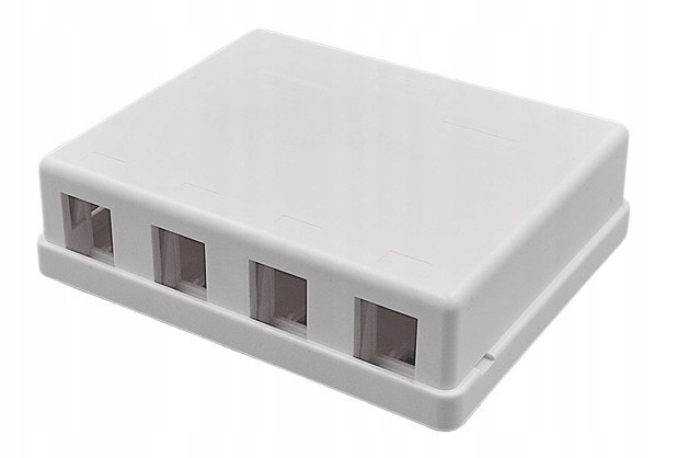 OBUDOWA NATYNKOWA NA 4 MODUŁY KEYSTONE RJ45 PUSZKA BIAŁY ZATRZASKOWA