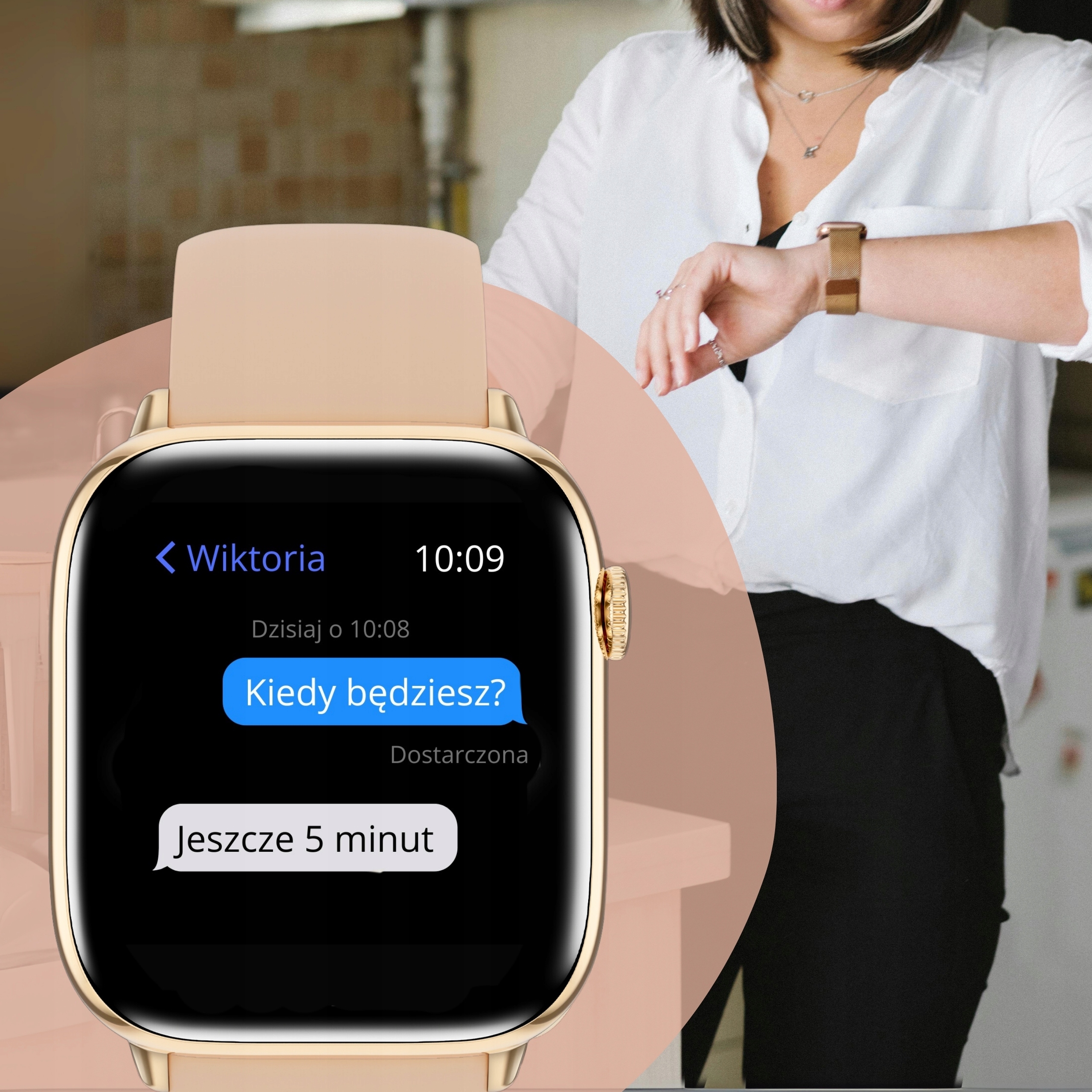 SMARTWATCH ZEGAREK DAMSKI Z FUNKCJA ROZMOWY SPORT ZDROWIE ZLOTY DAMSKIE Stan opakowania oryginalne