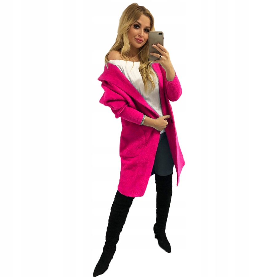 ALPAKI PŁASZCZ kurtka WEŁNA KOLORY oversize DŁUGI Rozmiar uniwersalny