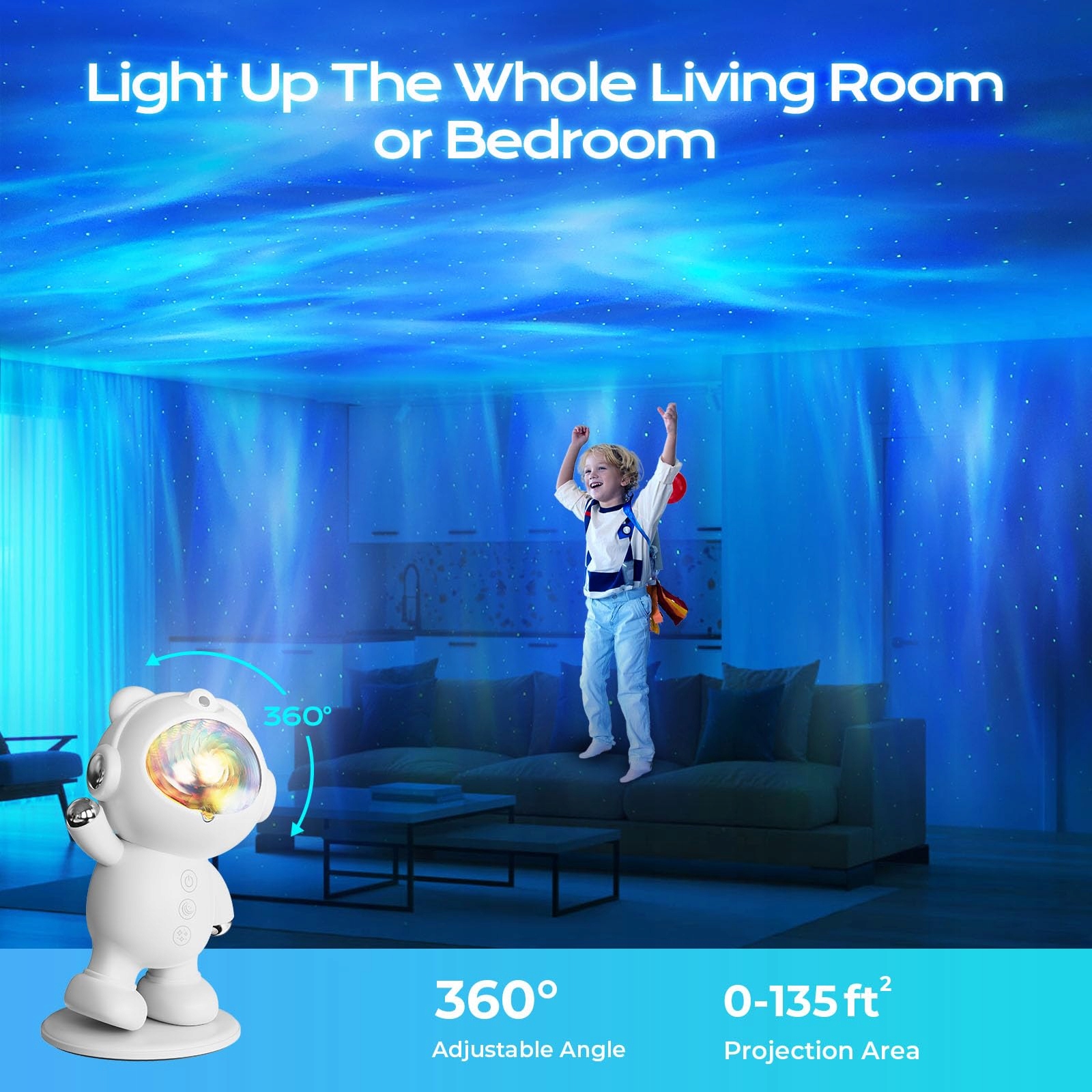 FULEN Projektor Gwiaździste Niebo LED Nocne Światło Aurora — miniatura 3