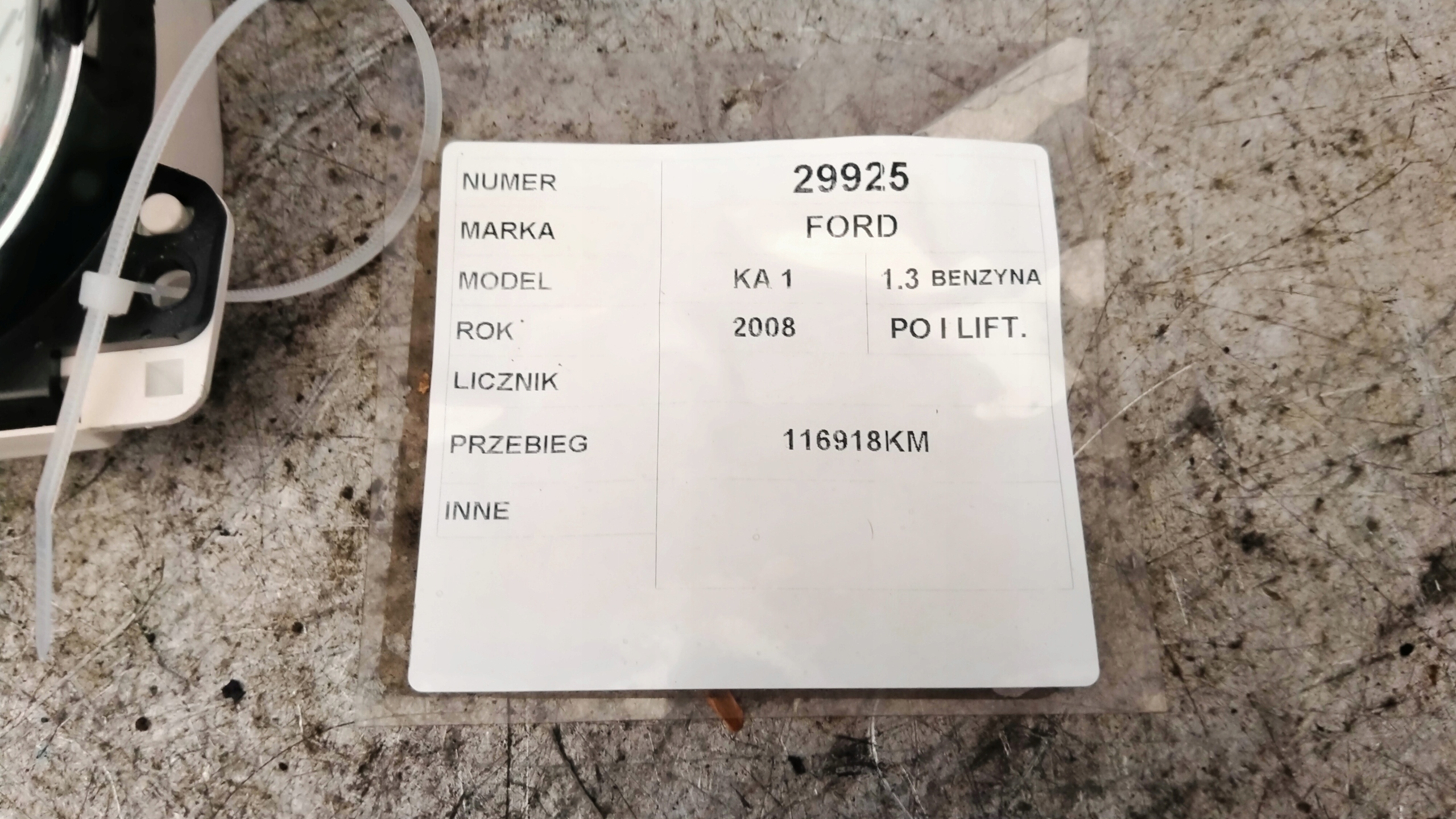 Ford KA dials 3S5T-10849-AH