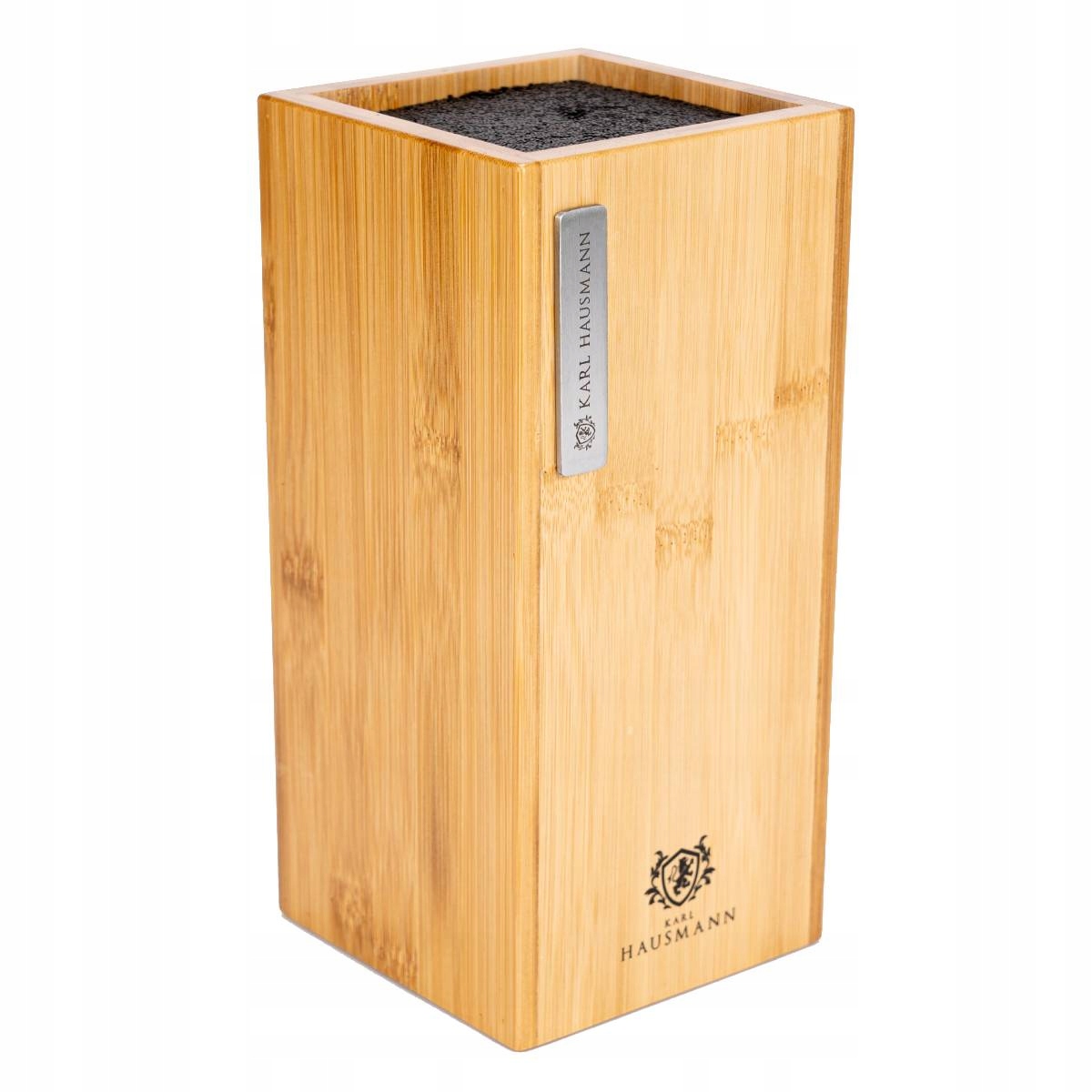 ZESTAW KOMPLET NOŻY STALOWYCH + BLOK BAMBUSOWY Marka Karl Hausmann