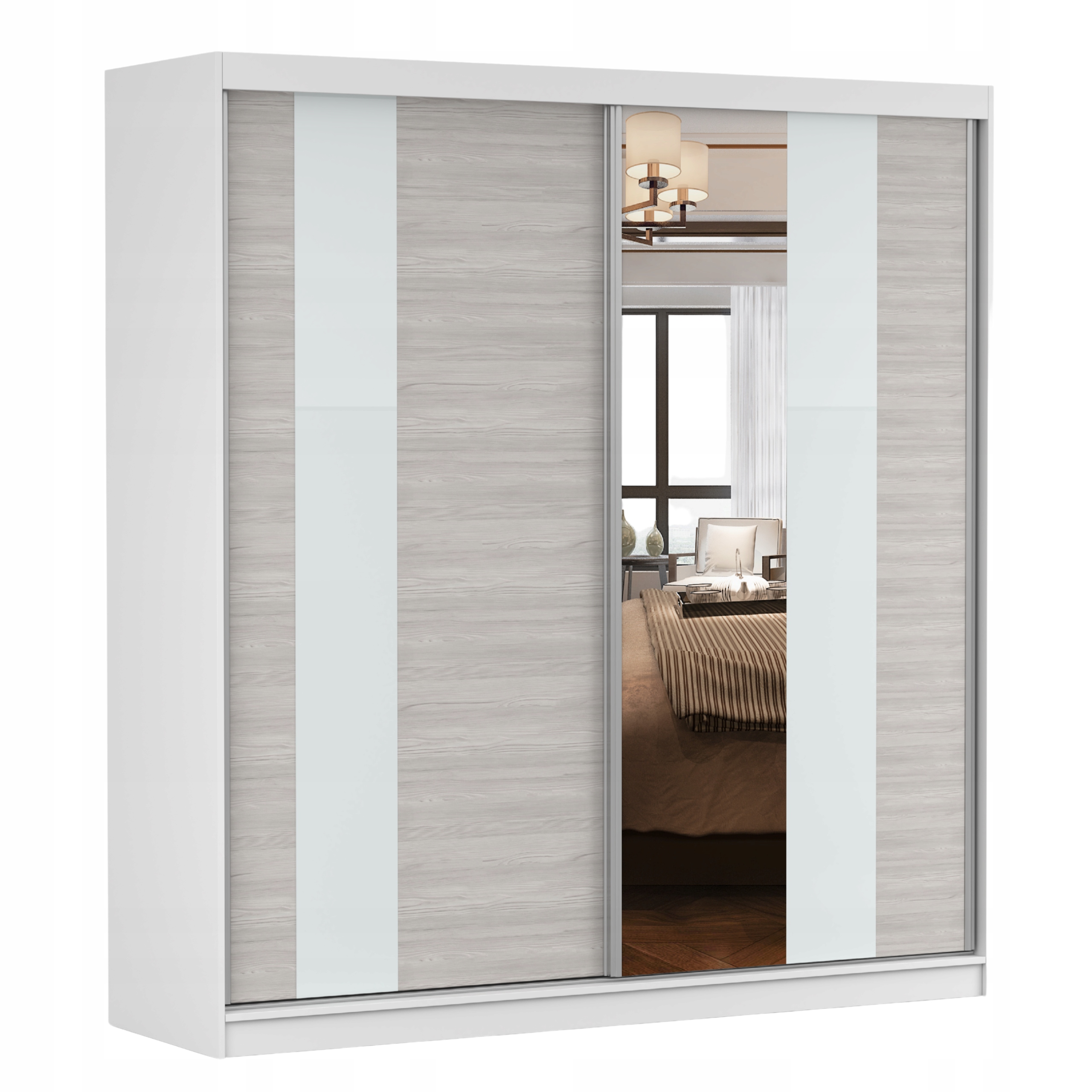 Skříň posuvná Multi 32 200 se zrcadlem police šatní skříň Bk velká Výrobce