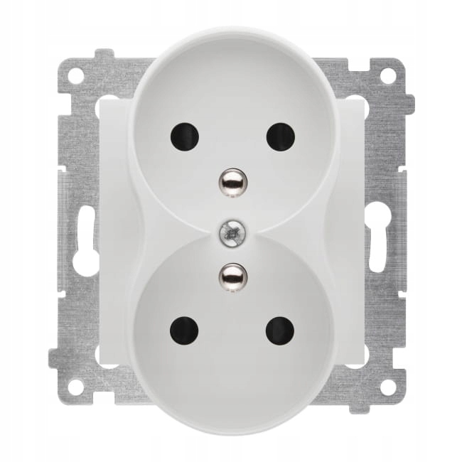 SIMON 54 GNIAZDO PODWÓJNE Z UZIEMIENIEM DGZ2MZ.01/11 BIAŁE