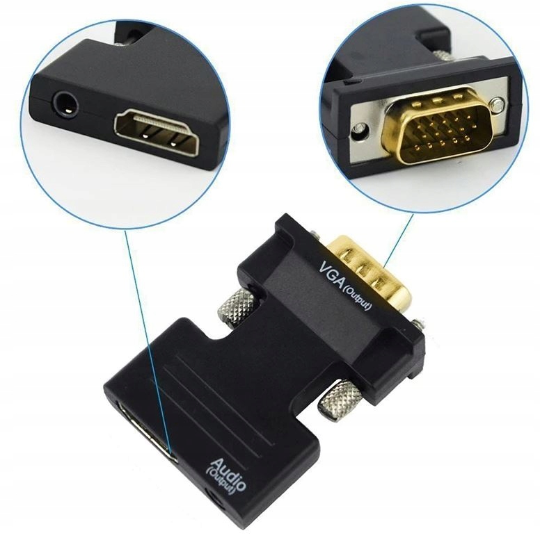Konwerter adapter HDMI do VGA D-SUB + dźwięk audio Producent EFOX