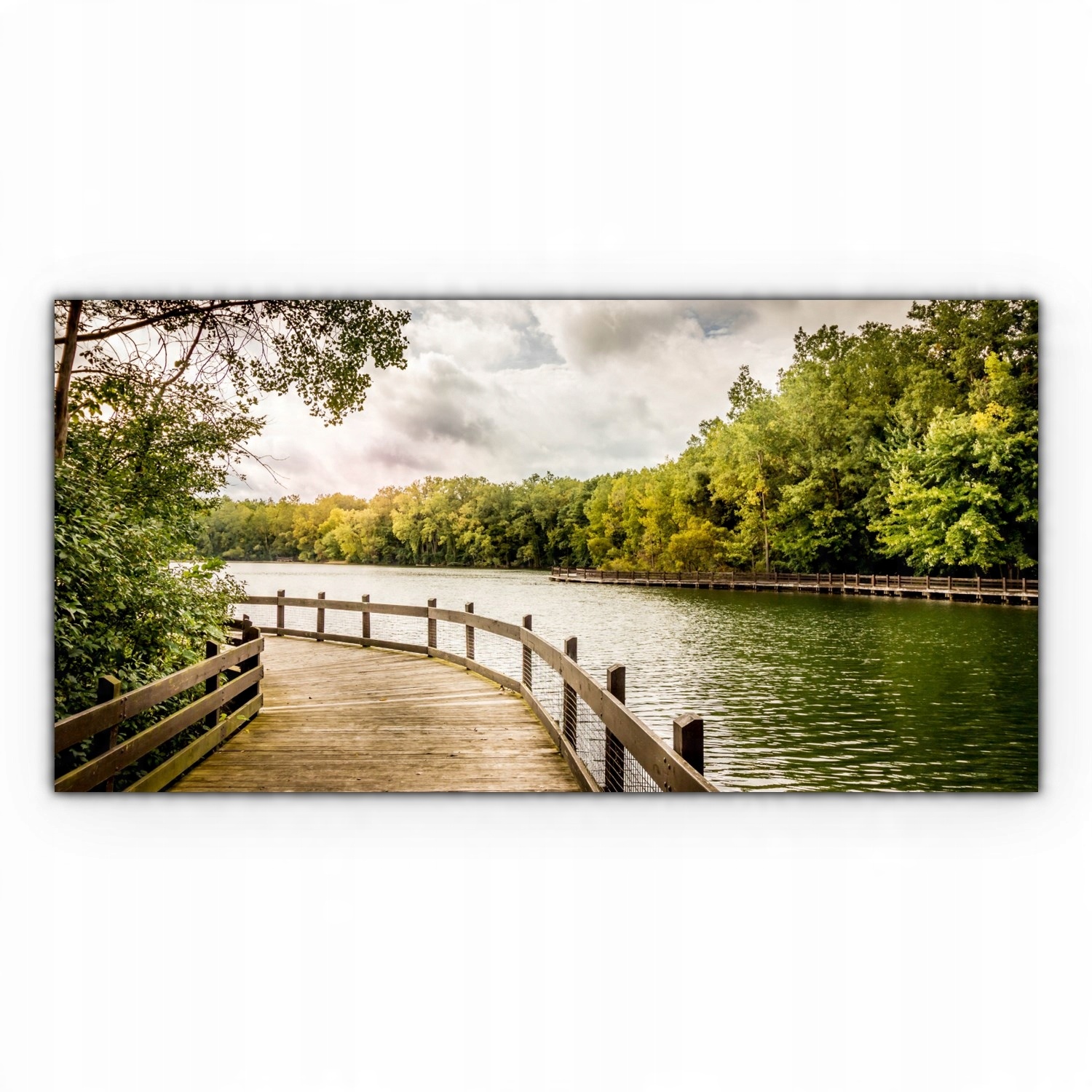 

Obraz Canvas dekoracja 140x70 Jezioro Most Drzewa