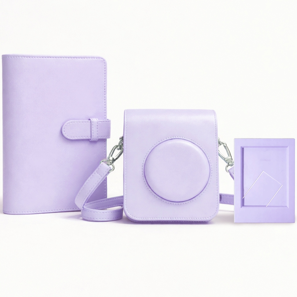 Zestaw Akcesoriów do Fujifilm Instax Mini 12, Album, Etui, Ramka, Fioletowy