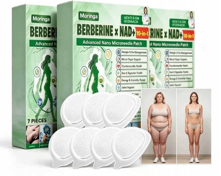 Plastry 3X Nad+ Moringa Berberine wspomagają metabolizm i utratę wagi
