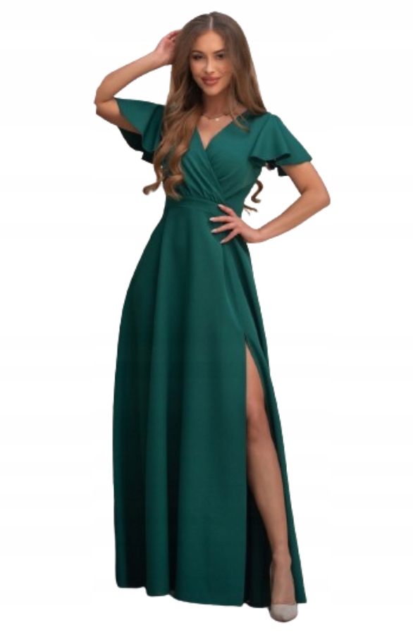 svatební hostina maxi Šaty Lora s rozšířenými rukávy, velikost M