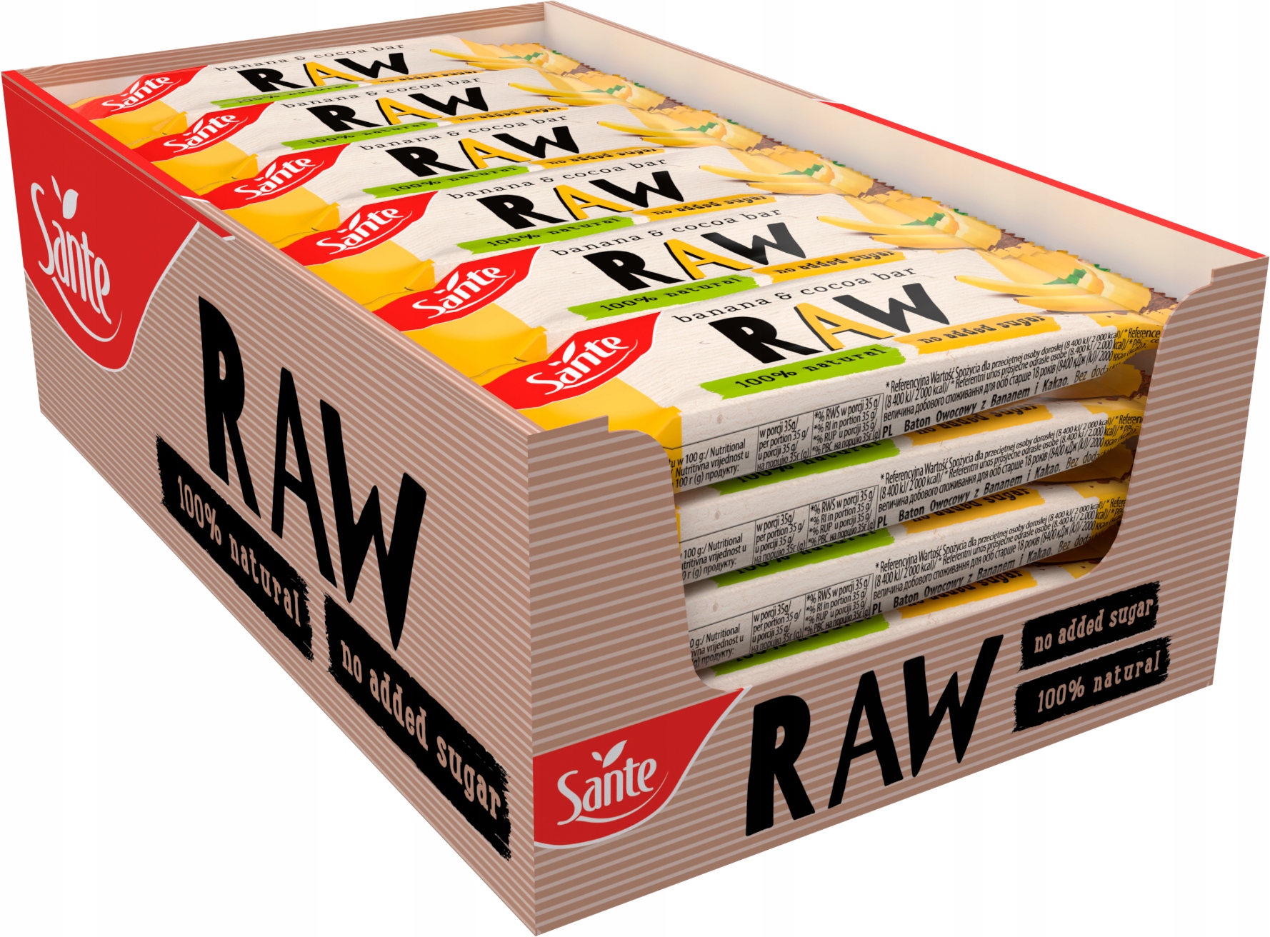 Levně Tyčinka Raw banánovo-kakaový 35 g Sante