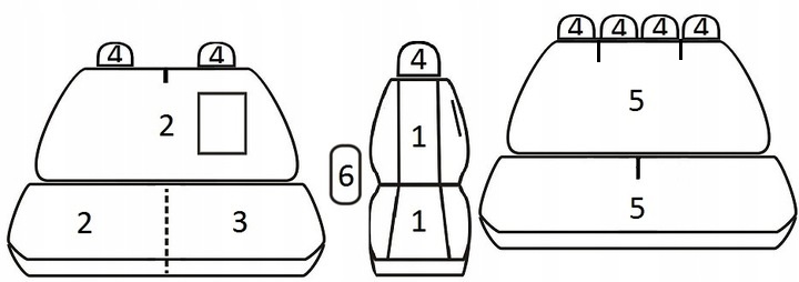 Pokrowce FORD TRANSIT Mk8 2014-2024 7 osób Brygadówka Ławka Producent inny