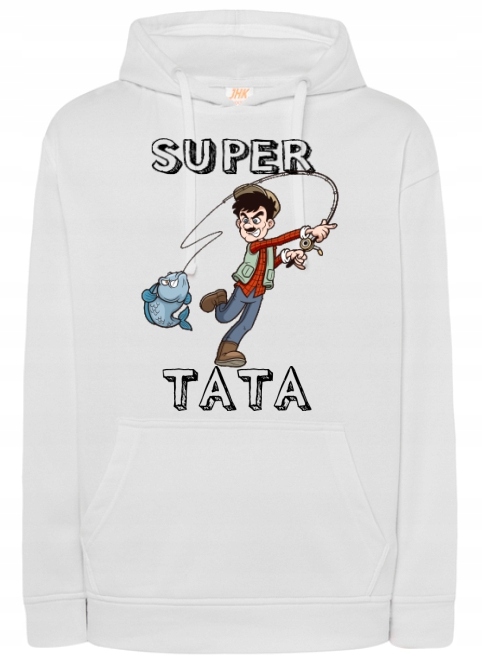 

Bluza kangurka męska z kapturem grafika Super Tata