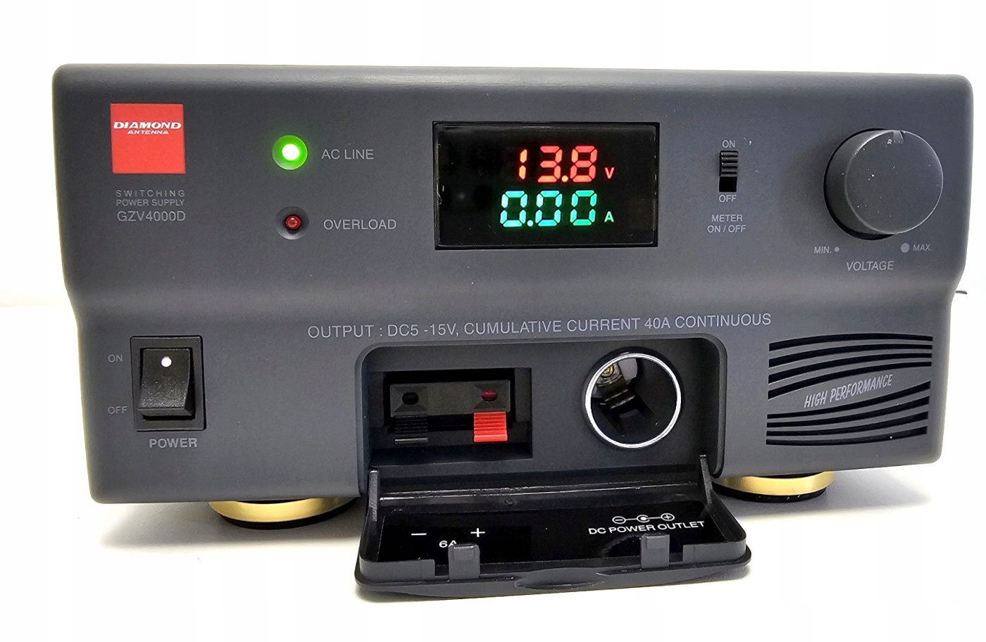 Diamond GZV-4000D zasilacz impulsowy 40A do radia, cyfrowe wskaźniki V/a