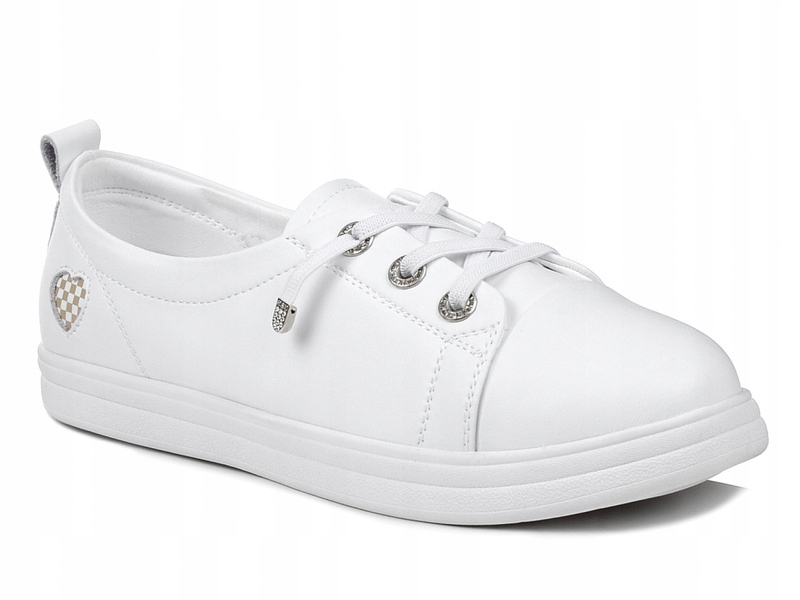 Półbuty damskie trampki skórzane białe lekkie T.Sokolski W26-467 40